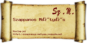 Szappanos Mátyás névjegykártya